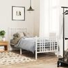 vidaXL Metal Bed Frame without Mattress with Footboard White 75x190cm