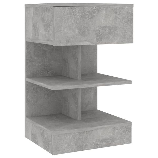 vidaXL Bedside Cabinet Concrete Grey 40x35x65 cm Engineered Wood