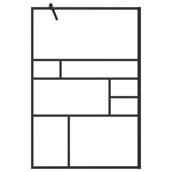 vidaXL Walk-in Shower Wall with Clear ESG Glass 115x195 cm Black