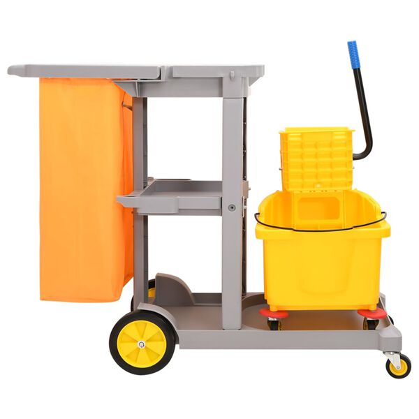 vidaXL Cleaning Trolley with Mop Bucket Polypropylene
