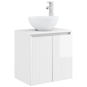 vidaXL Wall-mounted Bathroom Sink Cabinet High Gloss White