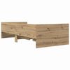 vidaXL Bed Frame with Drawer Artisan Oak 90 x 200 cm Solid Pine Wood
