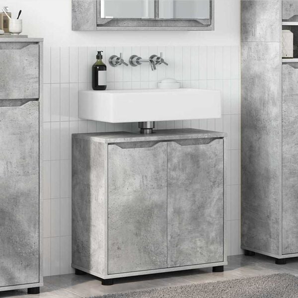 vidaXL Bathroom Basin Cabinet with Shelf Concrete Grey 60 x 30 x 60 cm
