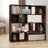 vidaXL Book Cabinet/Room Divider Smoked Oak 105x24x102 cm