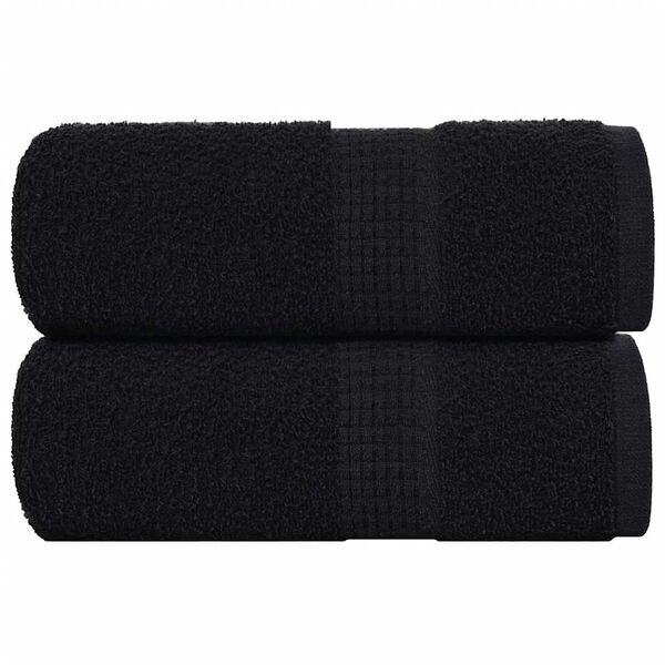 vidaXL Guest Towels "FROGN" 2 pcs Black 30x50 cm 360 gsm