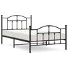 vidaXL Metal Bed Frame without Mattress with Footboard Black 100x200cm