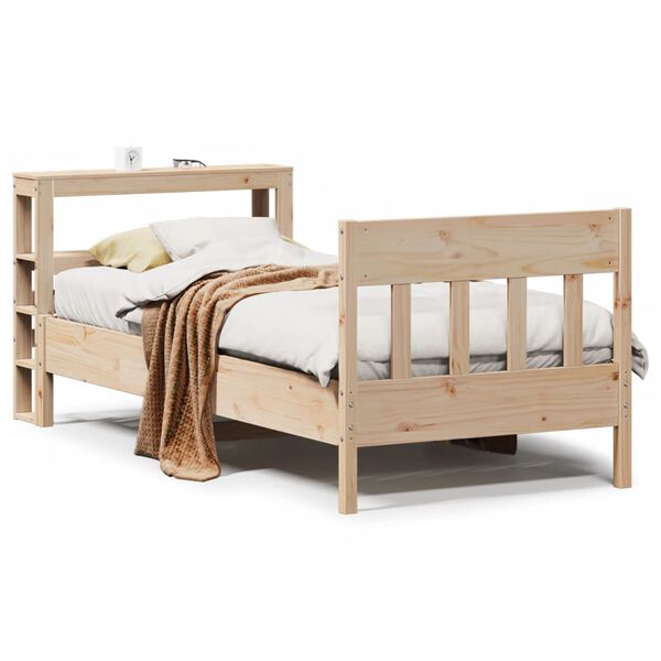 vidaXL Bed Frame without Mattress 75x190 cm Small Single Solid Wood Pine
