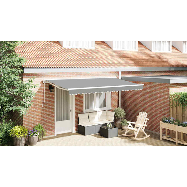 vidaXL Awning Frame Retractable White 4 x 2 m Powder-coated Steel