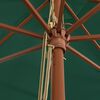 vidaXL Garden Parasol with Wooden Pole Green 400x273 cm