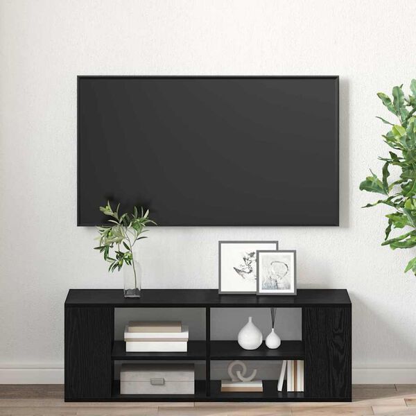 vidaXL Wall-Mounted TV Cabinet Wall-mounted Black oak 102 x 35 x 35 cm
