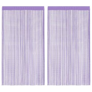 vidaXL String Curtains 2 pcs Purple 100x250 cm