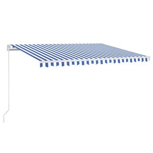 vidaXL Retractable Awning Blue and White 400 x 350 cm