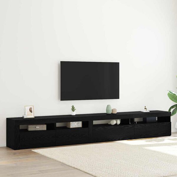 vidaXL TV Cabinet Set 3 pcs Black Oak 270 x 35 x 40 cm Engineered Wood