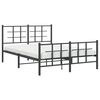 vidaXL Metal Bed Frame without Mattress with Footboard Black 135x190cm