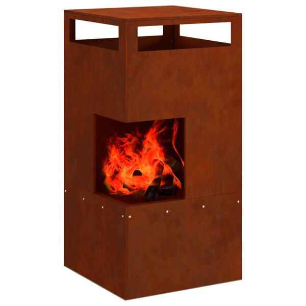 vidaXL Fire Pit Brown 50 x 50 x 100 cm Steel