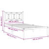 vidaXL Metal Bed Frame without Mattress with Headboard White 100x190cm