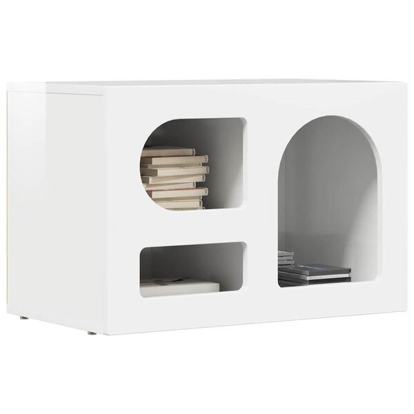 vidaXL TV Cabinet High Gloss White 60 x 35 x 40 cm Engineered Wood