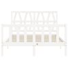 vidaXL Bed Frame without Mattress White Small Double Solid Wood Pine