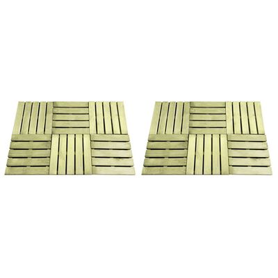 vidaXL 12 pcs Decking Tiles 50x50 cm Wood Green