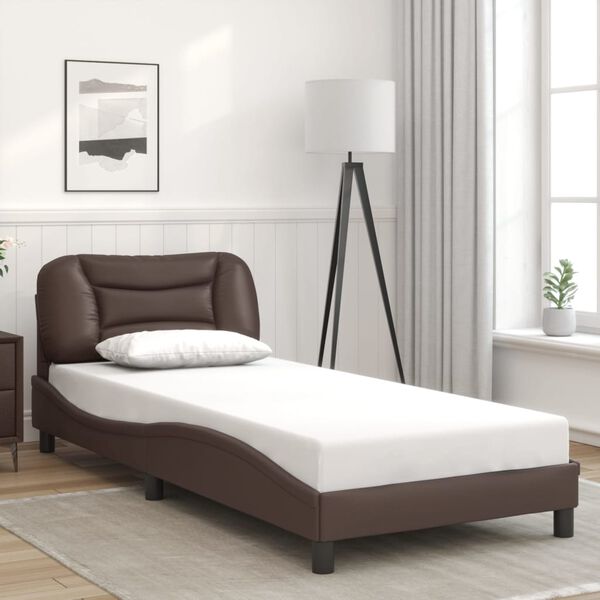 vidaXL Bed Frame with LED without Mattress "Hvar" Brown 90x190 cm