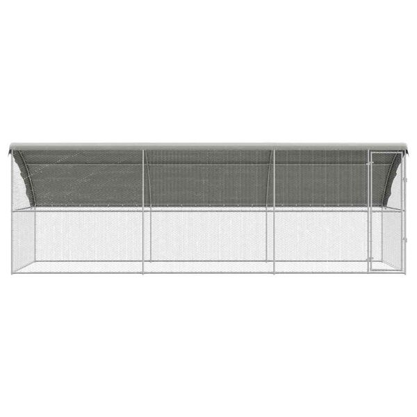 vidaXL Chicken Cage 3 pcs Silver 600 x 200 x 198.5 cm Galvanised Steel