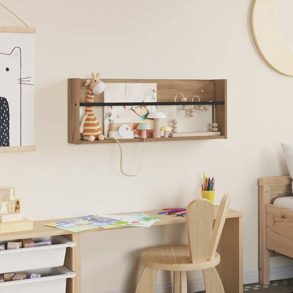 vidaXL Magazine Rack Artisan Oak 80 x 12 x 30 cm Engineered Wood