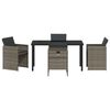 vidaXL Garden Dining Set 5 pcs Grey Poly Rattan