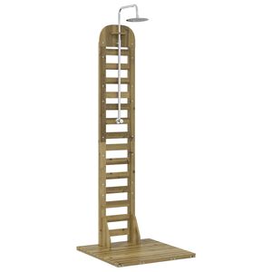 vidaXL Outdoor Shower 223 cm Impregnated Pine Wood and Stainless Steel