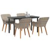 vidaXL Dining Set Light grey Poly rattan