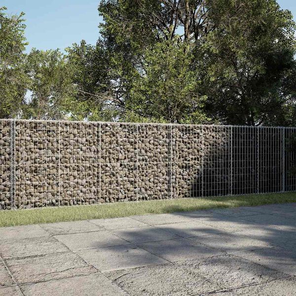 vidaXL Gabion Basket with Cover 850x100x100 cm Galvanised Iron