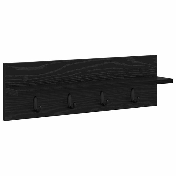 vidaXL Wall-Mounted Coat Rack Wall-mounted Black Oak 60 x 10.5 x 18 cm