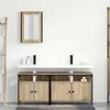 vidaXL Bathroom Furniture Set with Shelf 3 pcs Brown Engineered wood