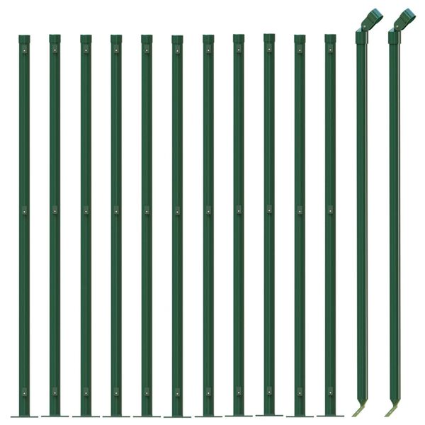 vidaXL Wire Mesh Fence with Flange Green 0.8x25 m