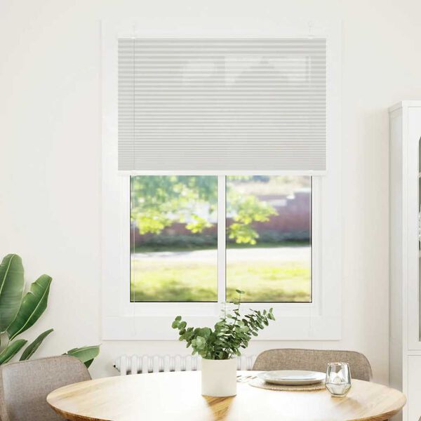 vidaXL Pleated Blind Light Grey 95x150 cm Fabric Width 94.4 cm Polyester