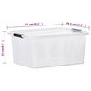 vidaXL Storage Boxes with Lids 2 pcs Transparent 32 L