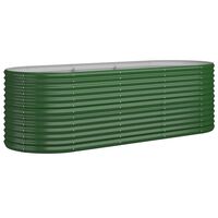 vidaXL Garden Raised Bed Powder-coated Steel 224x80x68 cm Green