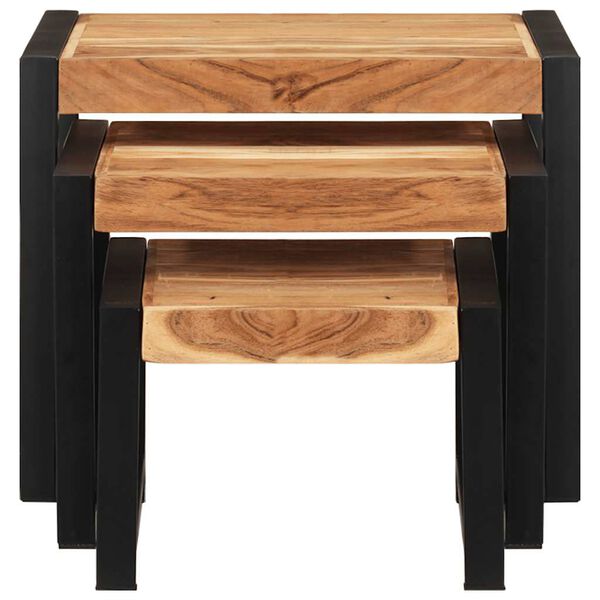 vidaXL Nesting Tables 3 pcs Solid Wood