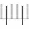vidaXL Garden Fence with Spear Top Steel 1248x175 cm Black
