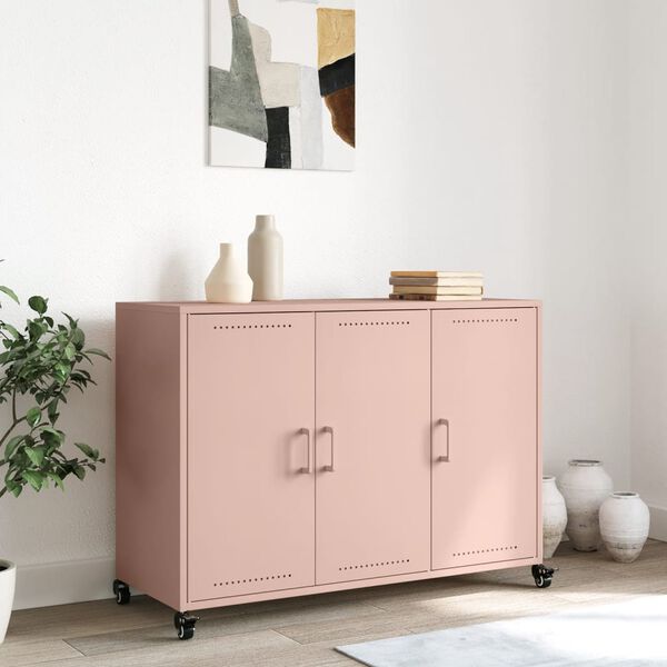 vidaXL Sideboard Pink 100.5x39x72 cm Steel