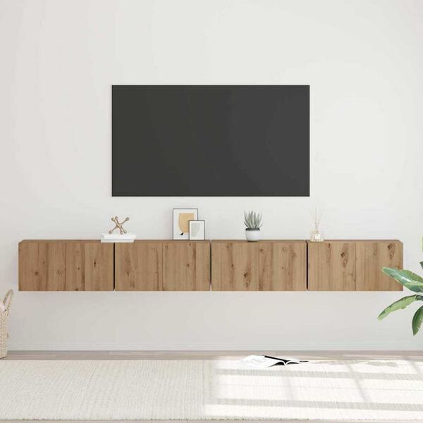 vidaXL TV Cabinet Set Wall-mounted 4 pcs Artisan Oak 60 x 30 x 30 cm