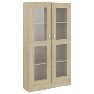 vidaXL Vitrine Cabinet Sonoma Oak 82,5x30,5x150 cm Engineered Wood