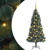 vidaXL Artificial Pre-lit Christmas Tree with Ball Set Green 210 cm
