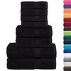 vidaXL 8 Piece Premium Towel Set SOLUND Black 600 gsm