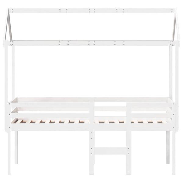 vidaXL High Sleeper Bed without Mattress White 80x200 cm Solid Wood Pine
