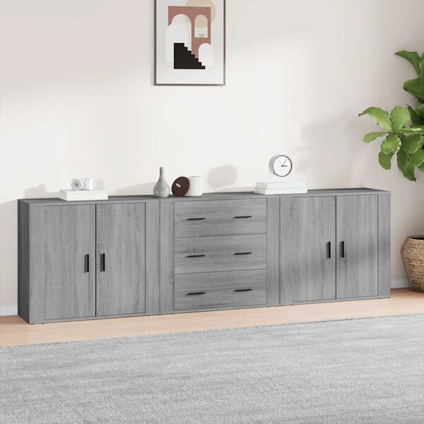 vidaXL Sideboards 3 pcs Grey Sonoma Engineered Wood
