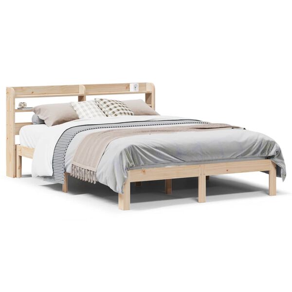 vidaXL Bed Frame with Headboard without Mattress 120x200 cm