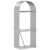 vidaXL Log Holder Silver 80x45x190 cm Galvanised Steel