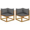 vidaXL Sectional Corner Sofas 2 pcs with Cushions Solid Wood Acacia