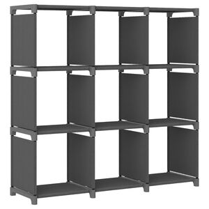 vidaXL Display Shelf | Grey | Polyester fabric and steel | Medium