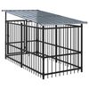 vidaXL Outdoor Dog Kennel with Roof Steel 15.02 m&sup2;